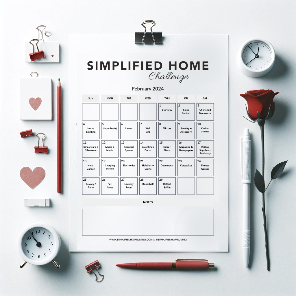 February Simplified Home Challenge 2024 Calendar Simplified Home Living   Frame239274 